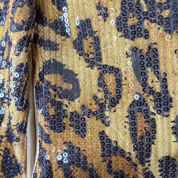 L&B Lucky & Blessed Women’s Sequin  Leopard Asymmetrical Sleeveless‎ Kimono Vest - Picture 12 of 12